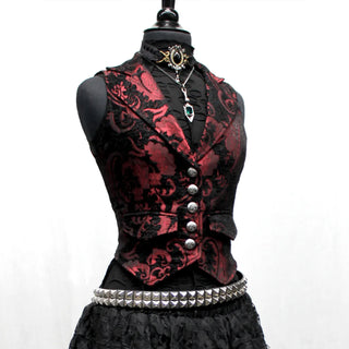 Marquesa Vest - RED/BLACK TAPESTRY