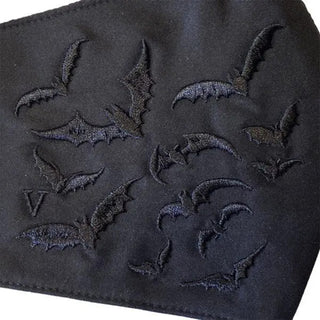 Embroidered Black Bats Mask