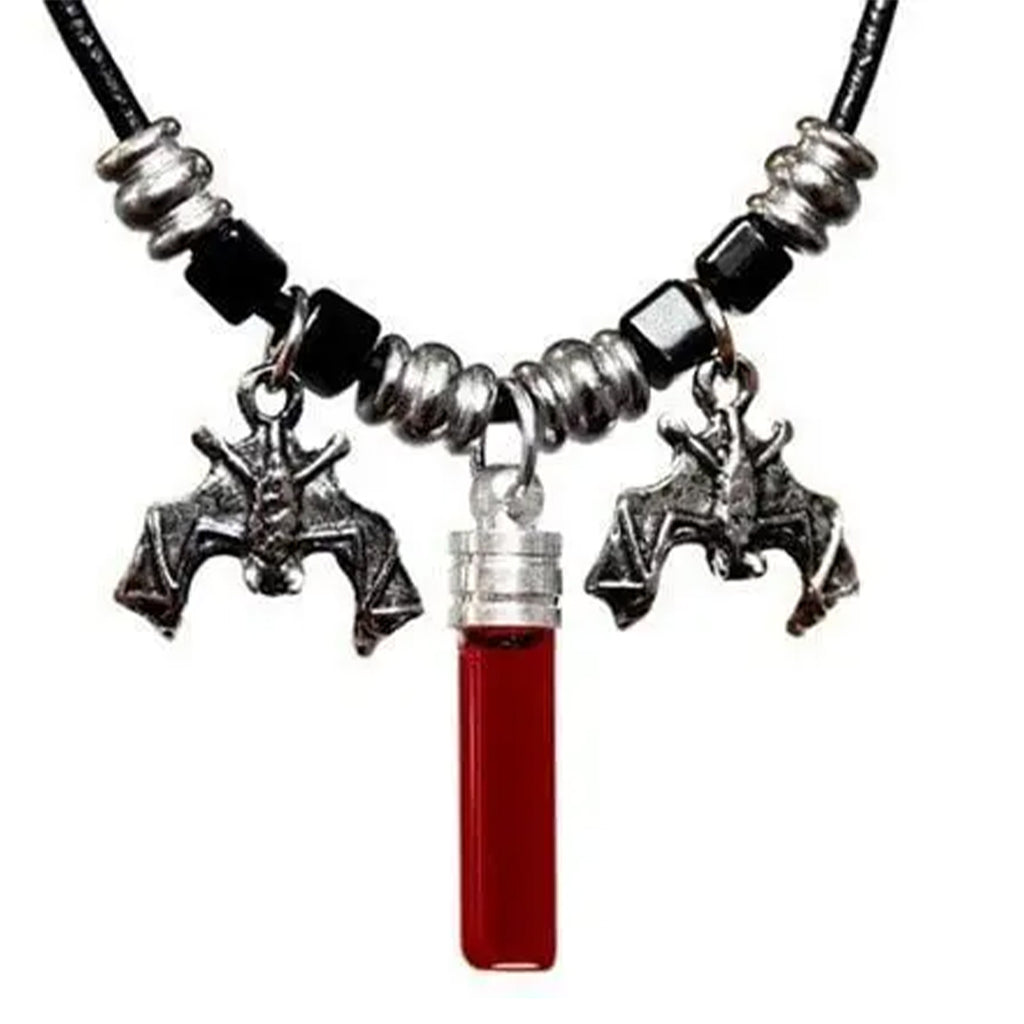 Blood Vial Test Tube Necklace with Guardian Bats – Vampfangs