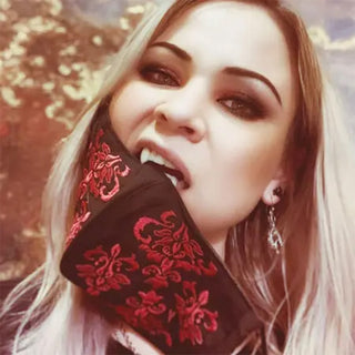 Embroidered Red Brocade Mask