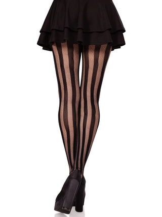 Striped Fishnet Tights