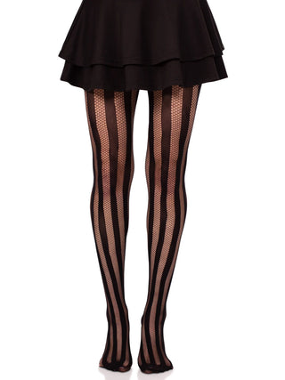 Striped Fishnet Tights