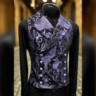 Cavalier Vest - Purple Black Tapestry