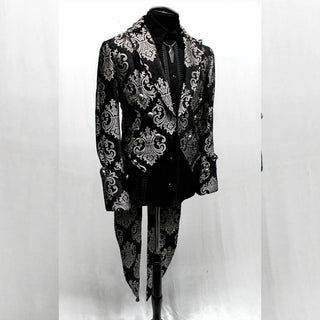 Imperial Tailcoat -Silver on Black Brocade