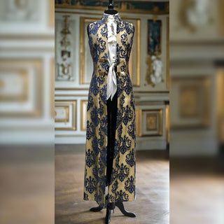 Necromantic Vest - Gold with Blue Velvet Brocade