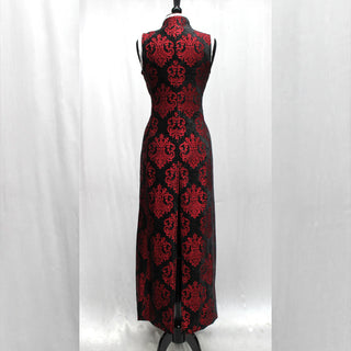 Necromantic Vest - Red on Black Velvet Brocade