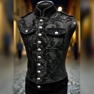 Royal Marine Vest - Black Brocade