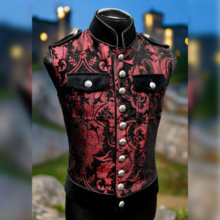 Royal Marine Vest - Red Black Tapestry