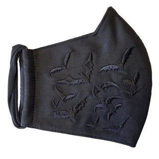 Embroidered Black Bats Mask