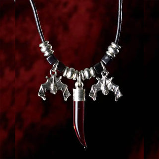 Guardian Bats Blood Vial Fang Necklace