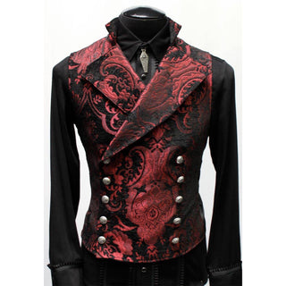 Cavalier Vest - Red Black Tapestry