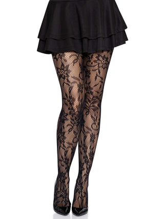 Chantilly Floral Lace Seamless Tights