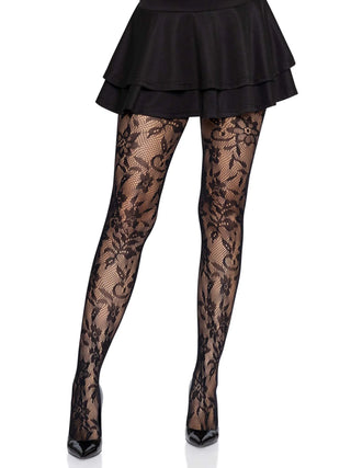 Chantilly Floral Lace Seamless Tights