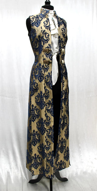 Necromantic Vest - Gold with Blue Velvet Brocade