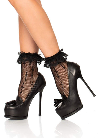 Cross Net Ankle Socks