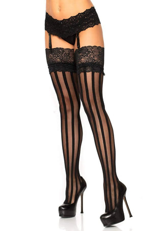 Stripe Thigh High Stockings