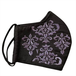 Embroidered Purple Brocade Mask