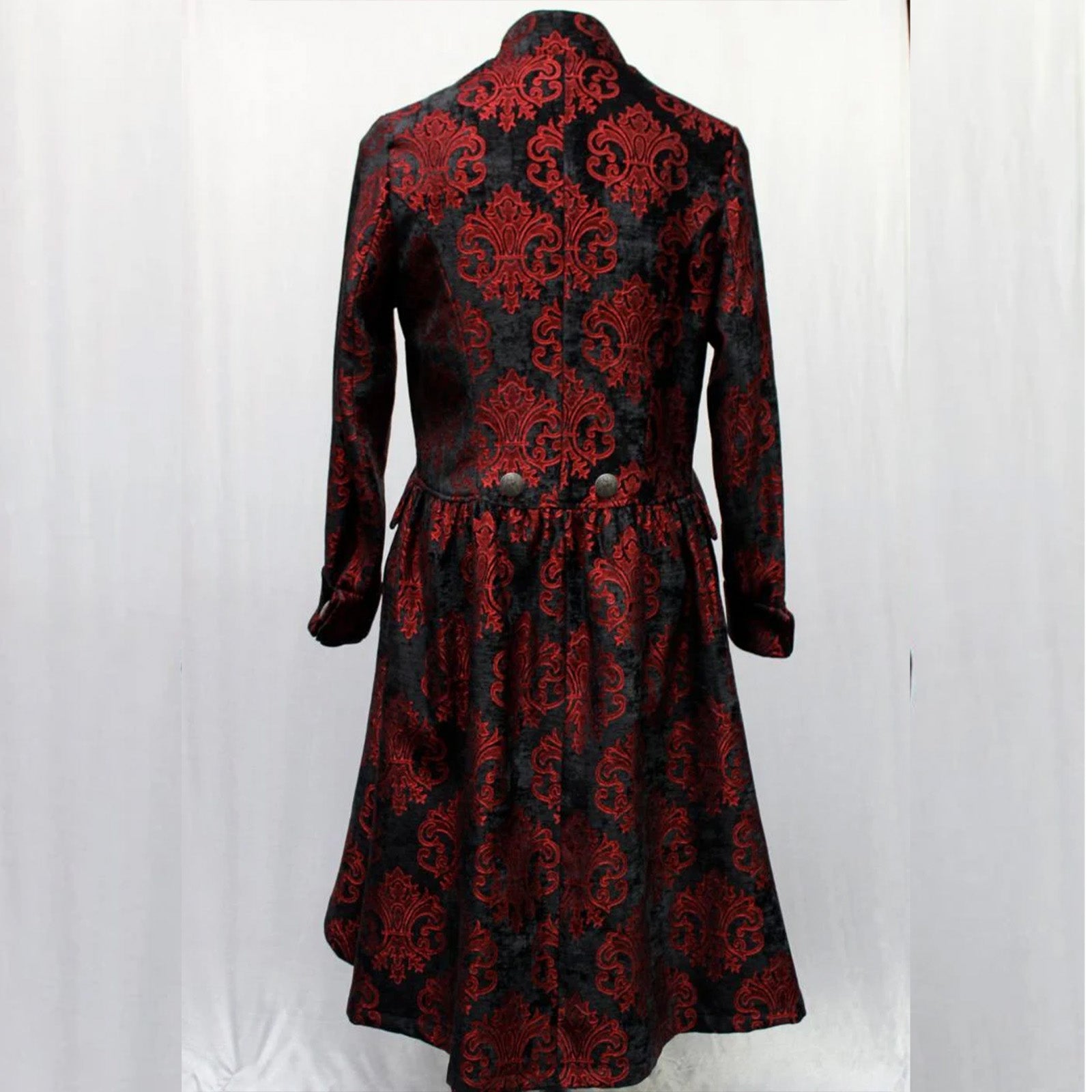 Order of the Dragon Coat -Black and Red Velvet Brocade – Vampfangs