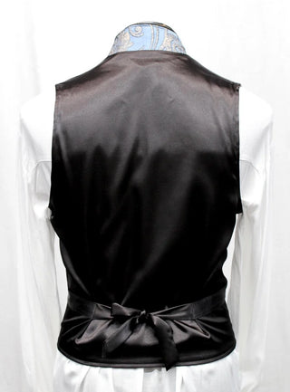 Cavalier Vest - Ice Blue Satin Brocade