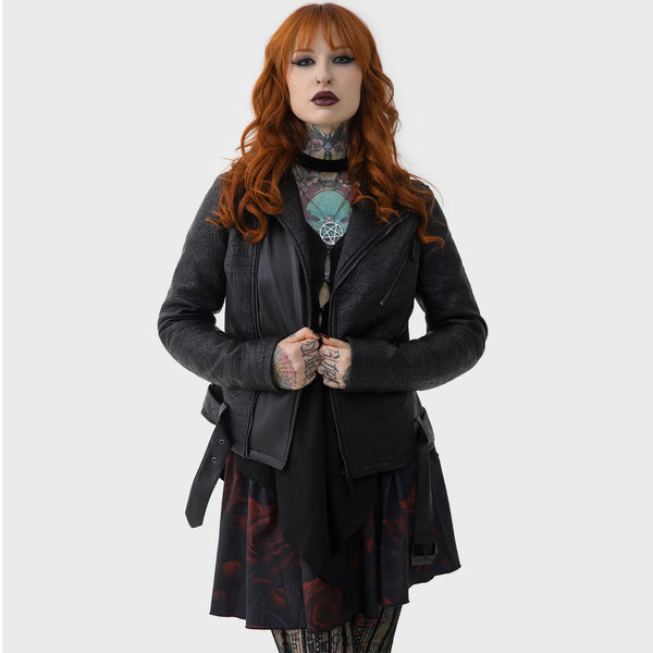 新品タグ付 KILLSTAR スカルボーンプリントライダースジャケット M spideration-jacket-killstar-